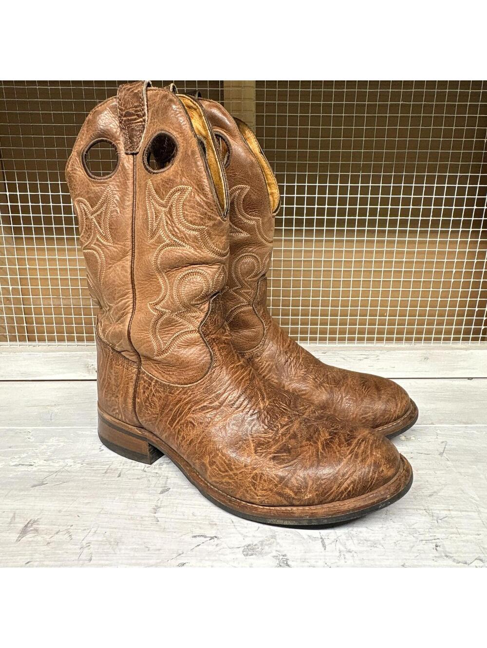 Boulet Canada Cowboy Boots Men's Size 7.5 3E (Wide) Brown Leather
